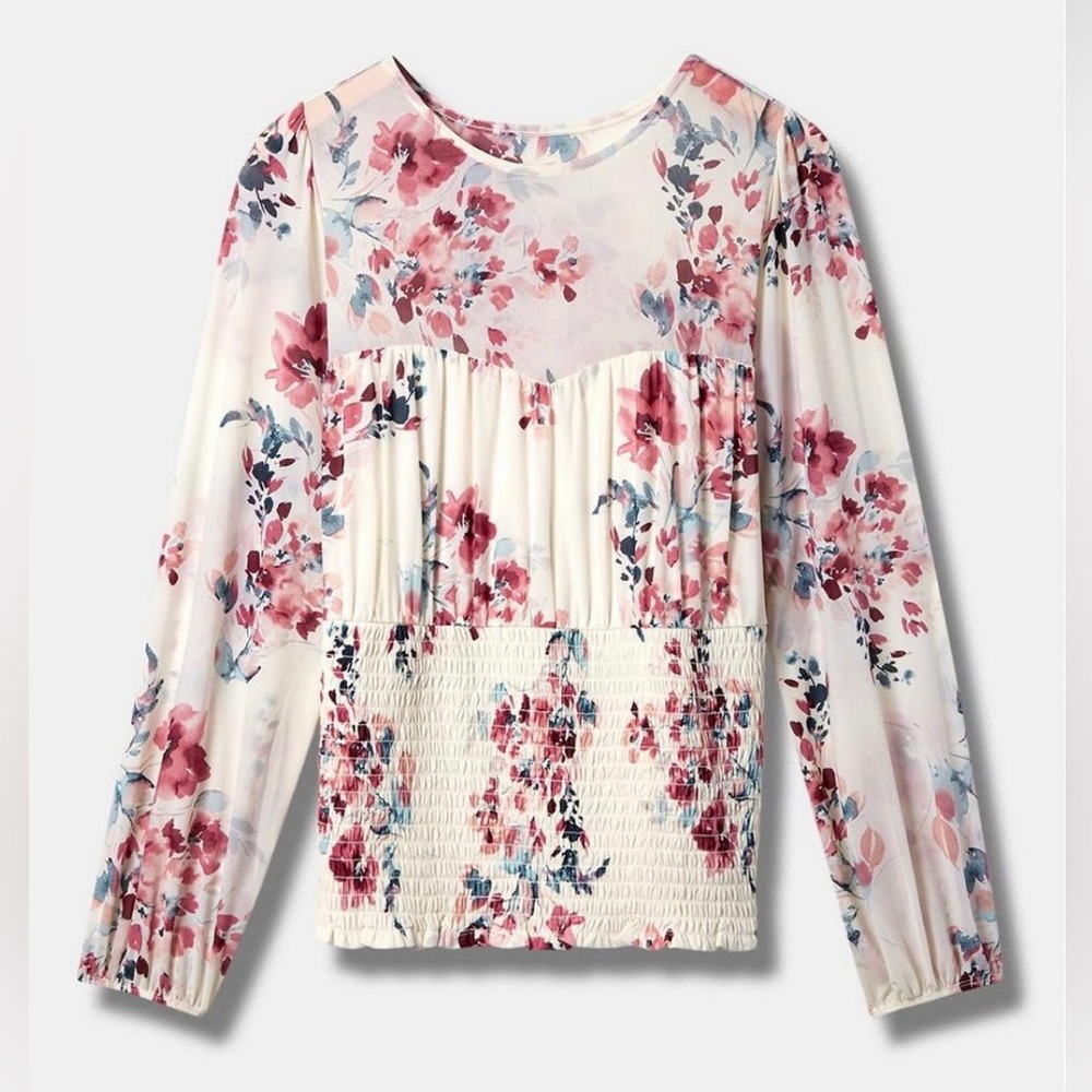 🆕NWT🔖Gorgeous Torrid Smocked Sweetheart Neckline Top - 4x - Picture 5 of 8